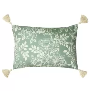 Somerton Floral Cushion Sage, Sage / 35 x 50cm / Polyester Filled