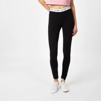 Jack Wills Redbrook Logo Waistband Leggings - Black