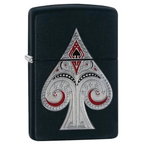 Zippo Unisex Spade Emblem Regular Windproof Lighter Black Matte