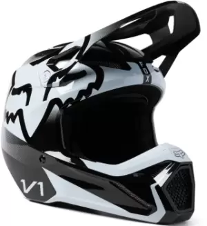 FOX V1 Leed Youth Motocross Helmet, black-white, Size L, black-white, Size L