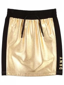 DKNY Girls Metallic Jersey Skirt, Gold, Size Age: 12 Years, Women