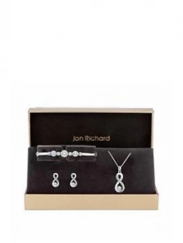 Jon Richard Silver Plated Crystal Infinity Jewellery Set