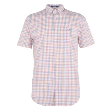 Gant Short Sleeve Check Shirt - Blue