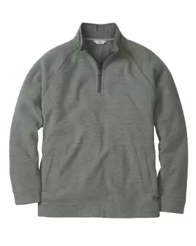 Cotton Traders Tiverton Textured Half Zip Fleece Top in Green