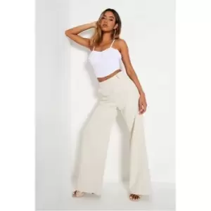 I Saw It First Stone Wide Leg Tailored Trousers - Brown