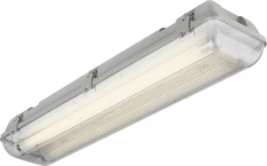 KnightsBridge Twin T8 58W IP65 240V Emergency Backup Non-Corrosive Lamp Fitting