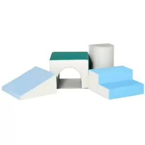 Jouet Kids 4 Piece Soft Foam Puzzle Play Blocks Set - Light Grey/Blue/Green