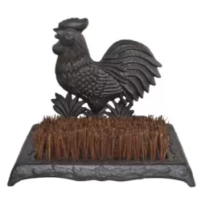 Cast Iron Garden Boot Brush Cockerel Design