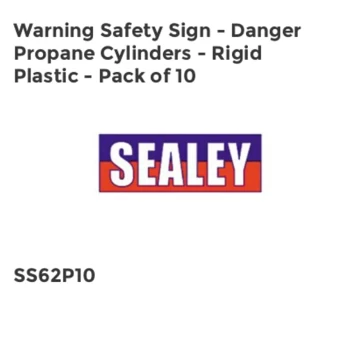 Warning Safety Sign - Danger Propane Cylinders - Rigid Plastic - Pack of 10