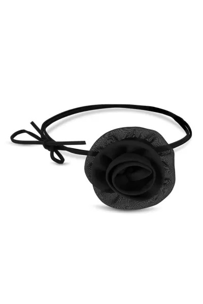 Black Flower Corsage Necklace