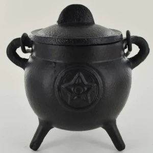 Pentagram Cast Iron Witch Cauldron (Small)