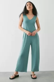 V Neck Jumpsuit With Pockets