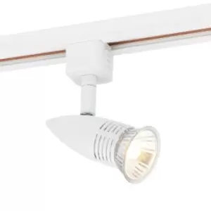 Adjustable Ceiling Track Spotlight Gloss White Single 7W GU10 Lamp Downlight