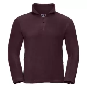 Russell Mens 1/4 Zip Outdoor Fleece Top (S) (Burgundy)