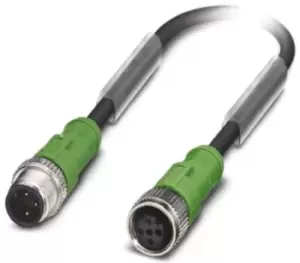 Phoenix Contact, SAC-3P-M12MS/0.6-PUR/M12FS Series, Straight M12 to Straight M12 Cable assembly, 3 Core 600mm Cable