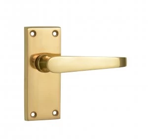 Wickes Rome Victorian Straight Latch Door Handle - Polished Brass 1 Pair