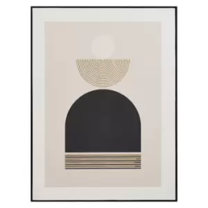 Linear II 60x80cm Large Art Deco Gold Detail Wall Art Black