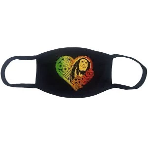 Bob Marley - One Love Heart Face Mask - Black