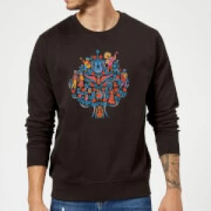 Coco Tree Pattern Sweatshirt - Black - S