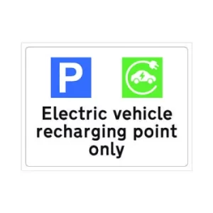 Spectrum Safety Sign Electric Vehicle Recharging Point Only RPVC 400x300mm 14980