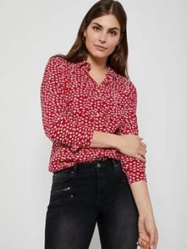 Mint Velvet Poppy Print Blouse - Red