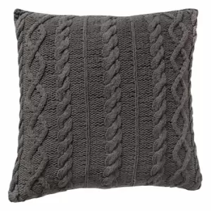 Crossland Grove Walton Cable Knit Cushion Grey 450x450mm