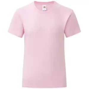 Fruit Of The Loom Girls Iconic T-Shirt (5-6 Years) (Light Pink)