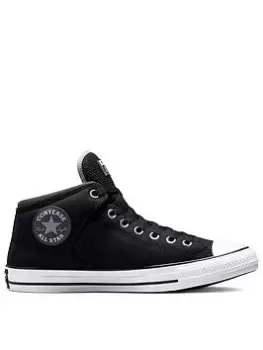 Converse Chuck Taylor All Star Canvas Mid Street - Black/White/Grey, Size 7, Men