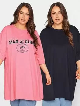 Yours Oversized Tunic (2 Pack) - Blue Size 16, Women