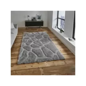 Noble House NH5858 Shaggy Hand Tufted Rug, Silver, 120 x 170 Cm - Think Rugs