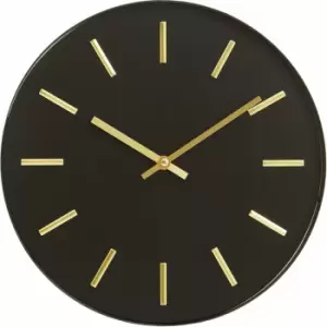 Vitus Black and Gold Wall Clock - Premier Housewares