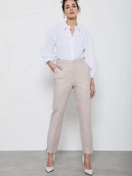 Mint Velvet Zip Ankle Capri Trousers - Nude, Pink, Size 12, Women