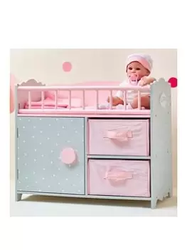 Teamson Kids Olivia'S Little World - Polka Dots Princess Baby Doll Crib With Cabinet And Cubby