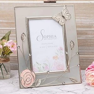 4" x 6" Sophia Frosted Glass & Wire Photo Frame - Butterfly