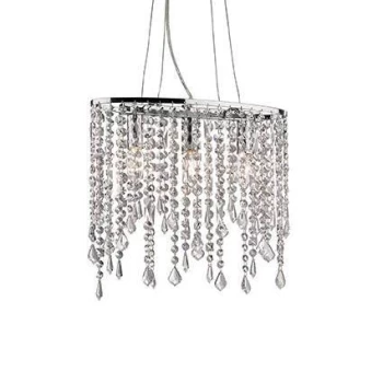 Rain Clear 3 Light Small Ceiling Pendant Chrome, E14