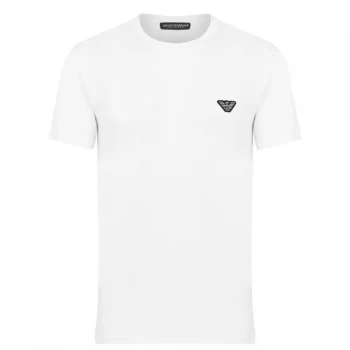 Emporio Armani Shiny Logo Band Crew Neck T-Shirt White Size L Men