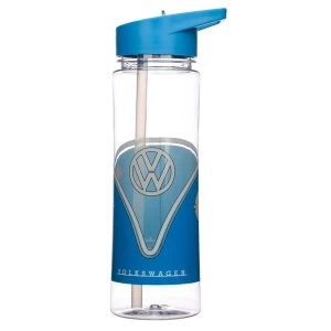 Shatterproof Reusable 550ml Plastic Water Bottle - Volkswagen VW T1 Camper Bus Blue