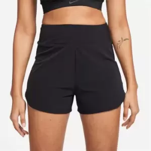 Nike Bliss Womens Dri-FIT Fitness High-Waisted 3 Brief-Lined Shorts - Black