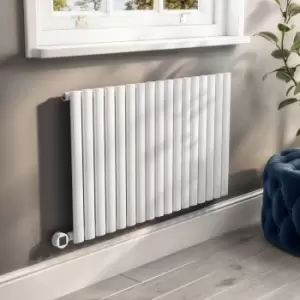 White Electric Horizontal Designer Radiator 1.2kW with WiFi Thermostat - H600xW1003mm - IPX4 Bathroom Safe