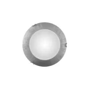 Moon Integrated LED Lifestyle Glass Simple Flush Ceiling Light Silver - Sun Silver Finish