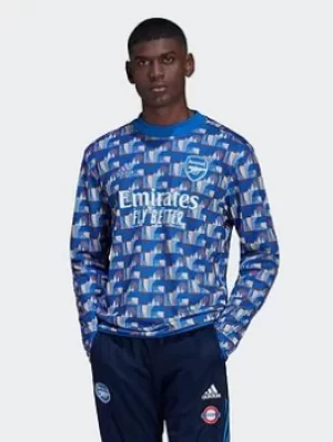 adidas Arsenal x TFL Pre-Match Warm Top, Blue, Size S, Men