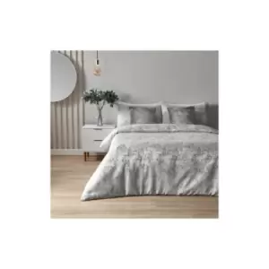 Paoletti Symphony Duvet Cover Set (King) (Silver) - Silver