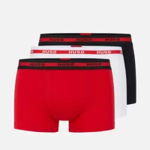 HUGO Bodywear 3 Pack Multicolour Cotton-Blend Trunks - S