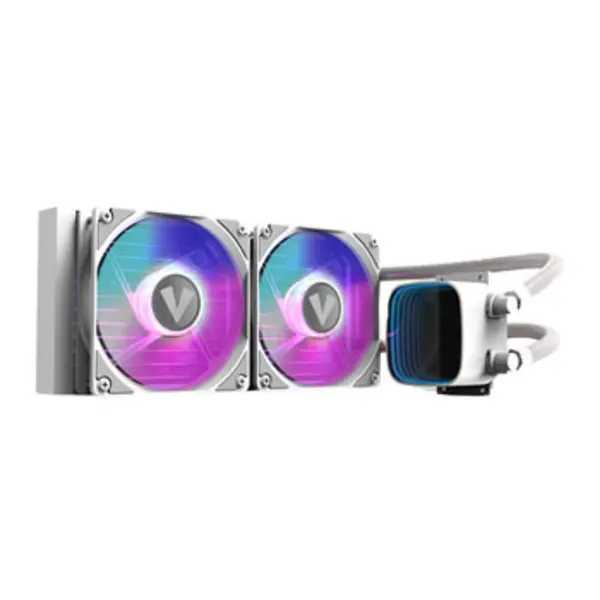 Vida Aquilo 240mm ARGB Liquid CPU Cooler 2x ARGB PWM Fans Infinity Mirror RGB Pump Head White