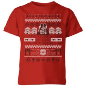 Star Wars I Find Your Lack Of Cheer Disturbing Kids Christmas T-Shirt - Red - 3-4 Years