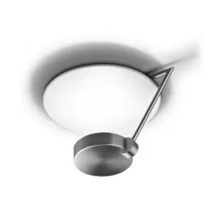 Grok LED 1 Light Dimmable Medium Semi Flush Ceiling Light Satin Nickel