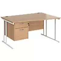 Dams International Wave Desk MC14WRP2WHB 1,400 x 725 x 800 - 990 mm