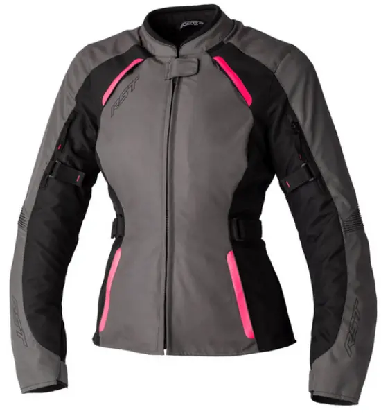 RST Ava Ce Ladies Textile Jacket Dark Grey Neon Pink Black 14