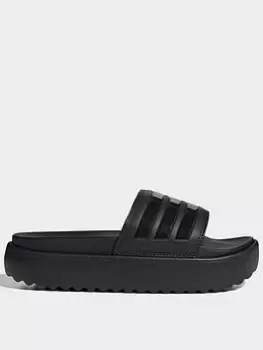 adidas Sportswear Womens Adilette Platform - Black, Size 6, Women