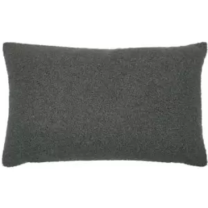 Furn - Malham Textured Fleece Cushion Cover, Granite, 30 x 50 Cm